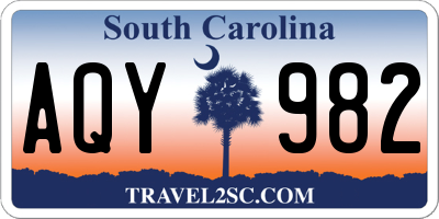 SC license plate AQY982