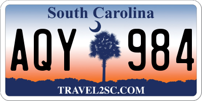 SC license plate AQY984