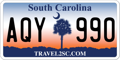 SC license plate AQY990