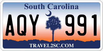 SC license plate AQY991