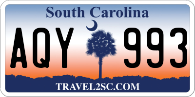 SC license plate AQY993