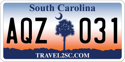 SC license plate AQZ031