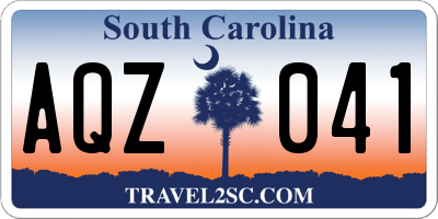 SC license plate AQZ041