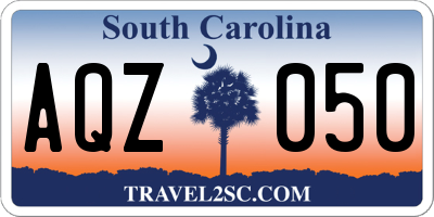 SC license plate AQZ050