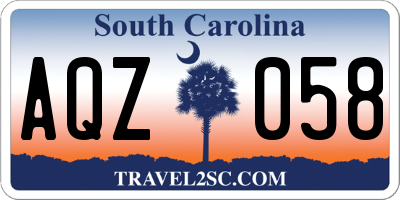SC license plate AQZ058