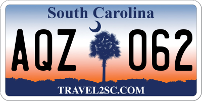 SC license plate AQZ062