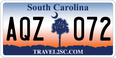 SC license plate AQZ072