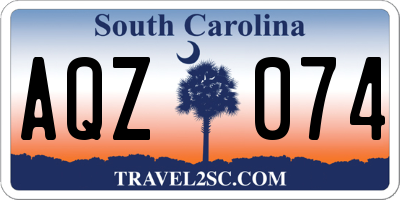 SC license plate AQZ074