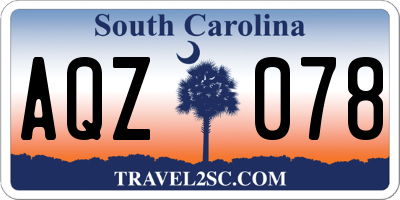 SC license plate AQZ078