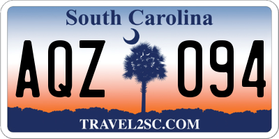 SC license plate AQZ094