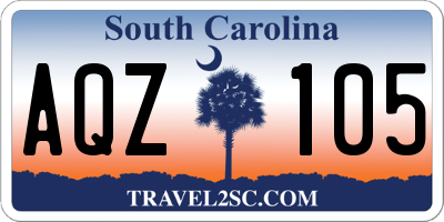 SC license plate AQZ105