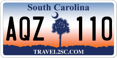 SC license plate AQZ110