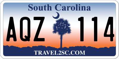 SC license plate AQZ114