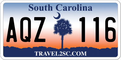 SC license plate AQZ116