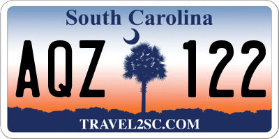SC license plate AQZ122