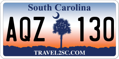 SC license plate AQZ130