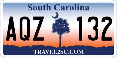 SC license plate AQZ132