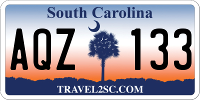 SC license plate AQZ133