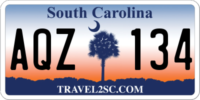 SC license plate AQZ134