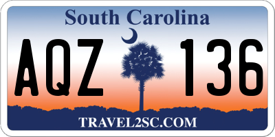 SC license plate AQZ136