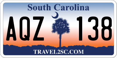 SC license plate AQZ138
