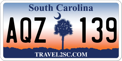 SC license plate AQZ139