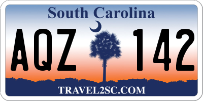 SC license plate AQZ142