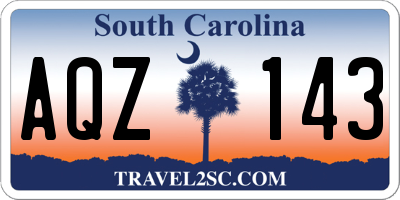 SC license plate AQZ143
