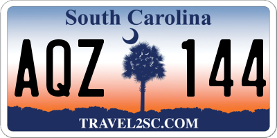SC license plate AQZ144