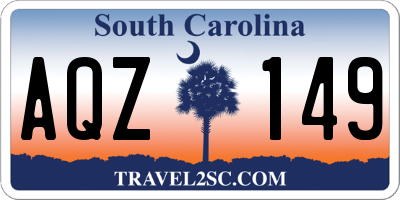 SC license plate AQZ149