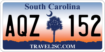 SC license plate AQZ152