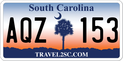 SC license plate AQZ153