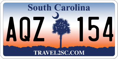 SC license plate AQZ154