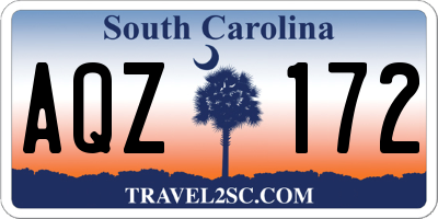 SC license plate AQZ172