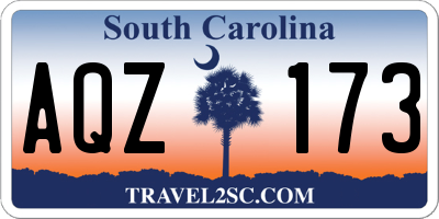 SC license plate AQZ173