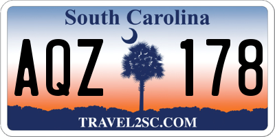 SC license plate AQZ178