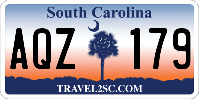 SC license plate AQZ179