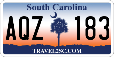 SC license plate AQZ183