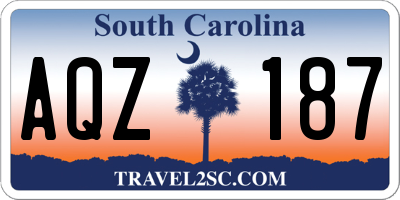 SC license plate AQZ187