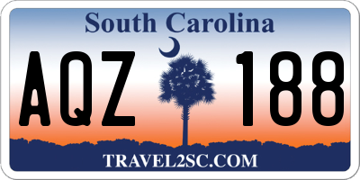 SC license plate AQZ188