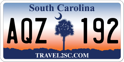 SC license plate AQZ192