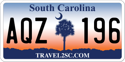 SC license plate AQZ196