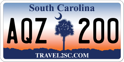 SC license plate AQZ200