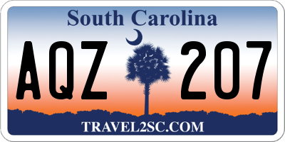 SC license plate AQZ207