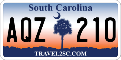 SC license plate AQZ210