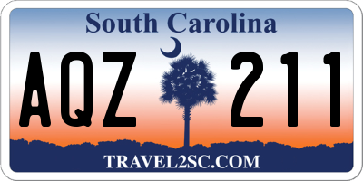 SC license plate AQZ211