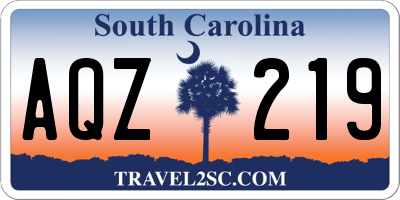 SC license plate AQZ219