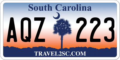 SC license plate AQZ223