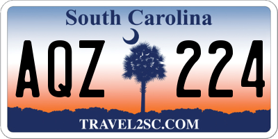 SC license plate AQZ224