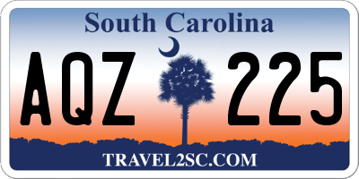 SC license plate AQZ225